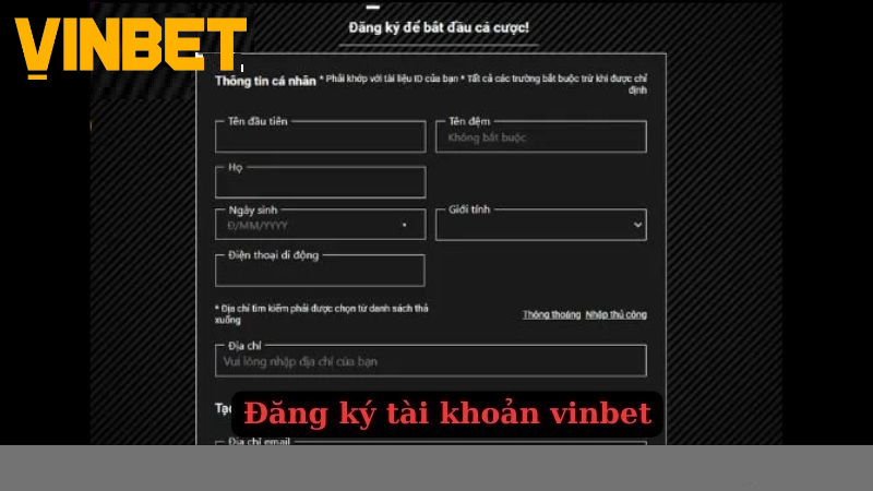 Hướng Dẫn Đăng Ký Tài Khoản Tại Cổng Game Vinbet
